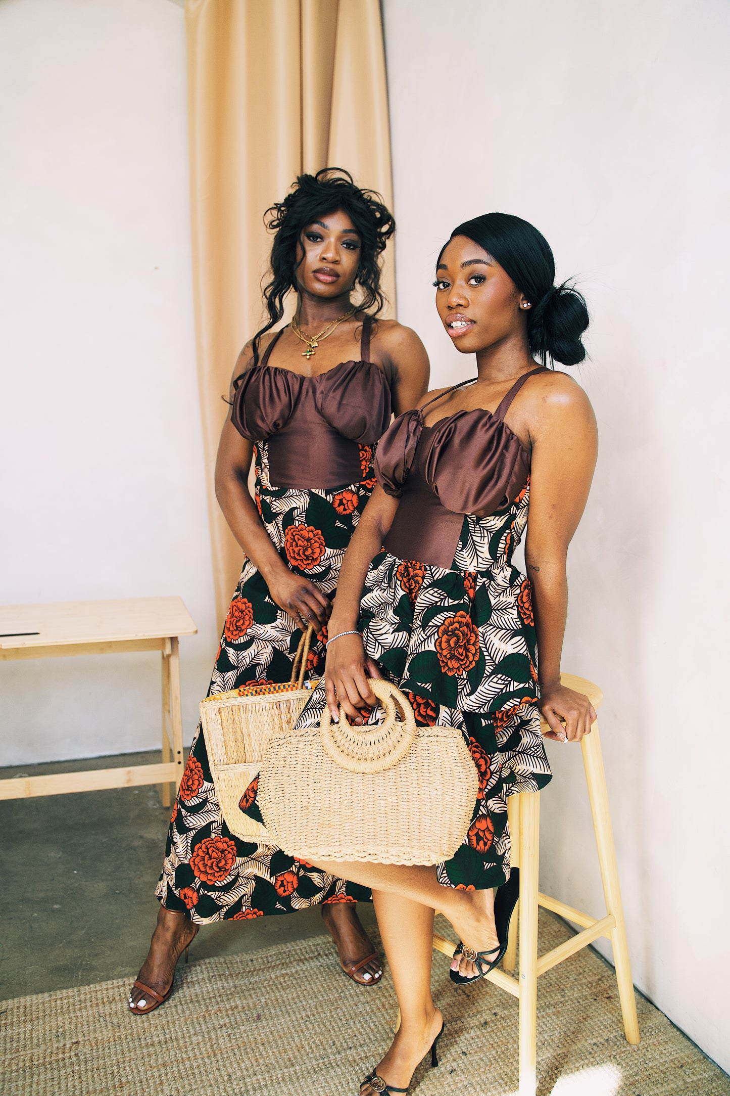 Leaf-Me brown silk dress