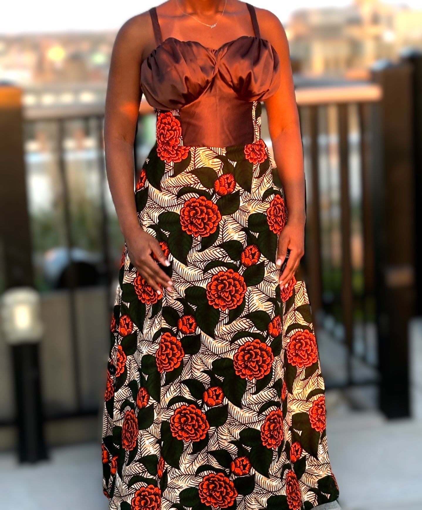 Leaf-Me brown silk dress