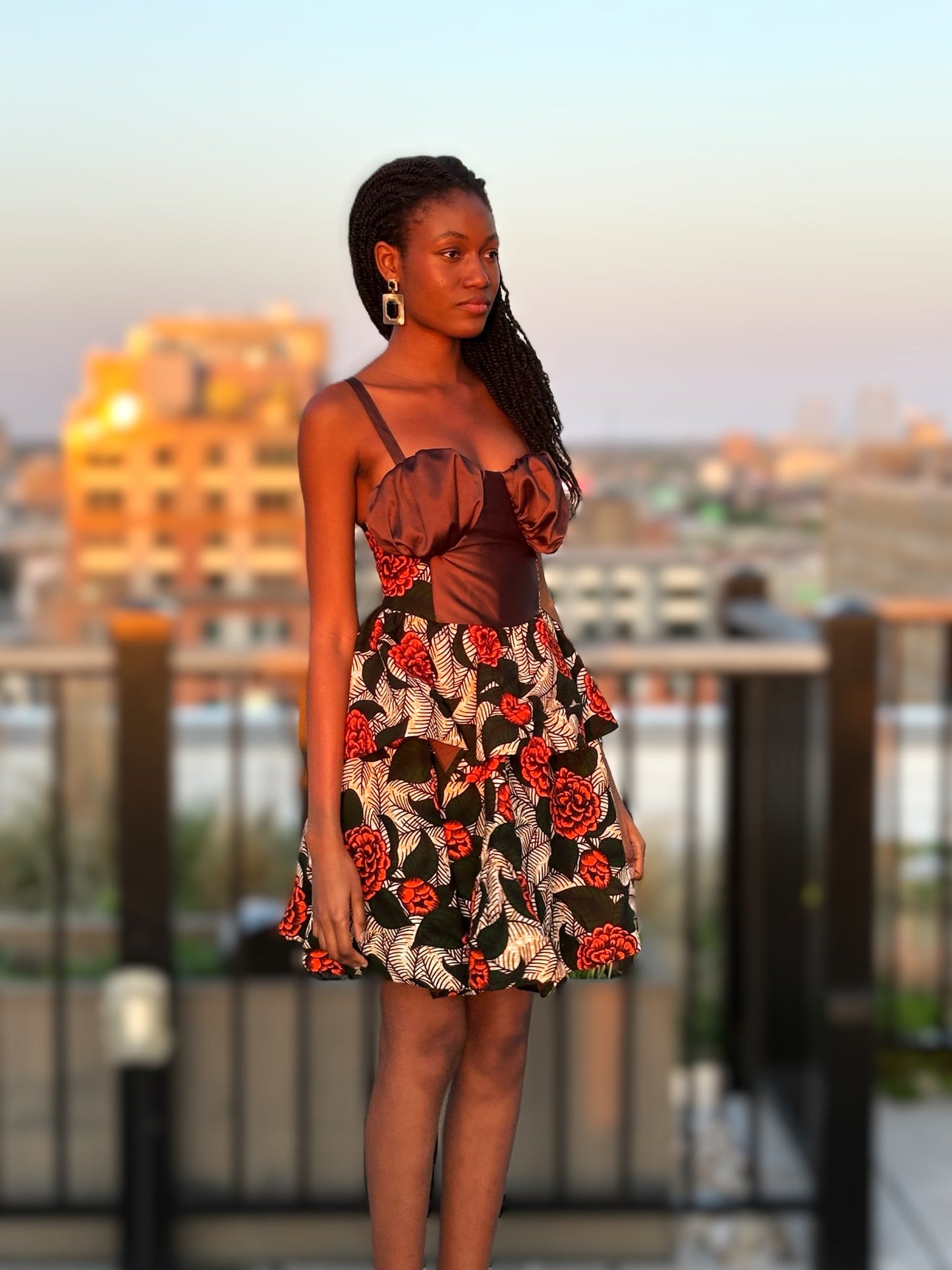 Leaf-Me brown silk dress