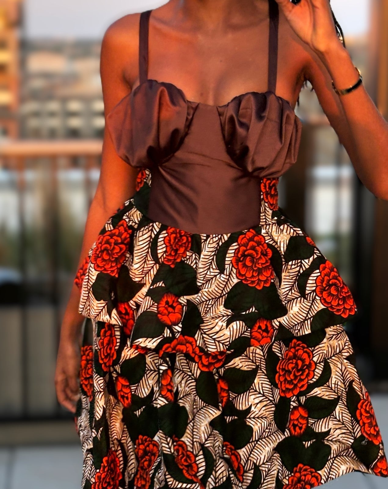 Leaf-Me brown silk dress