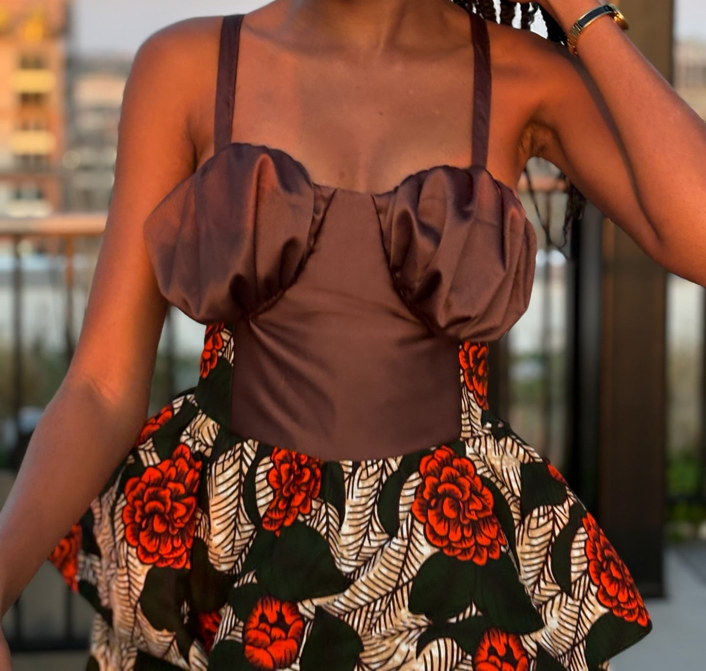 Leaf-Me brown silk dress