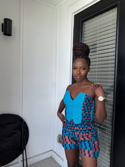 Kente set/romper - 'Afefa'