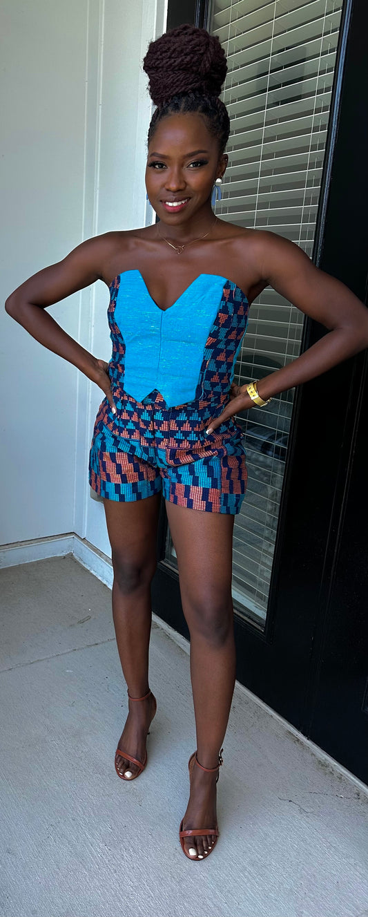 Kente set/romper - 'Afefa'