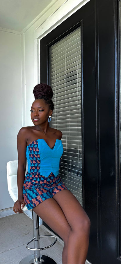 Kente set/romper - 'Afefa'