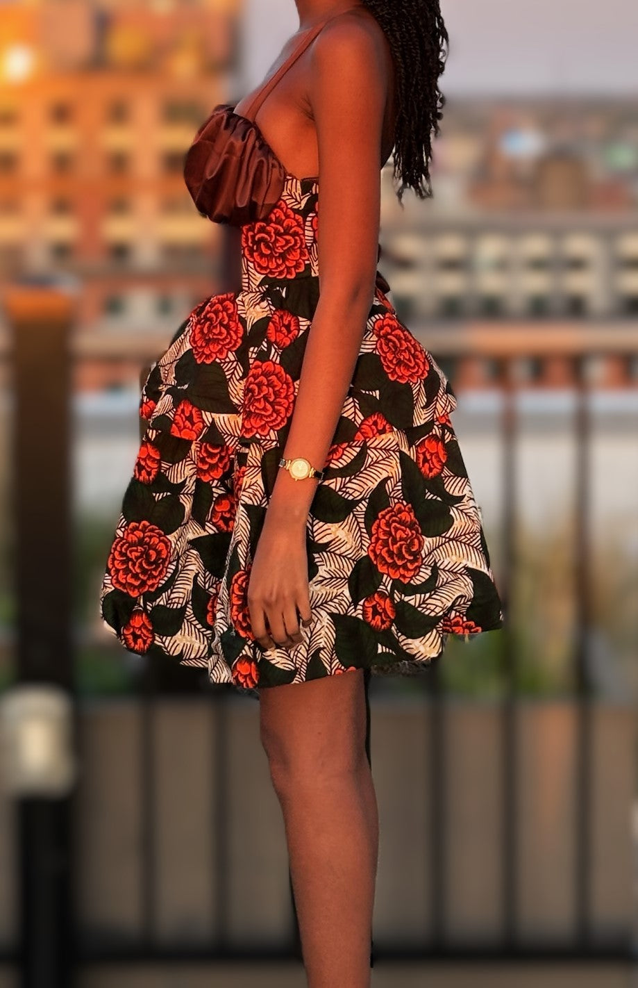 Leaf-Me silk dress - brown