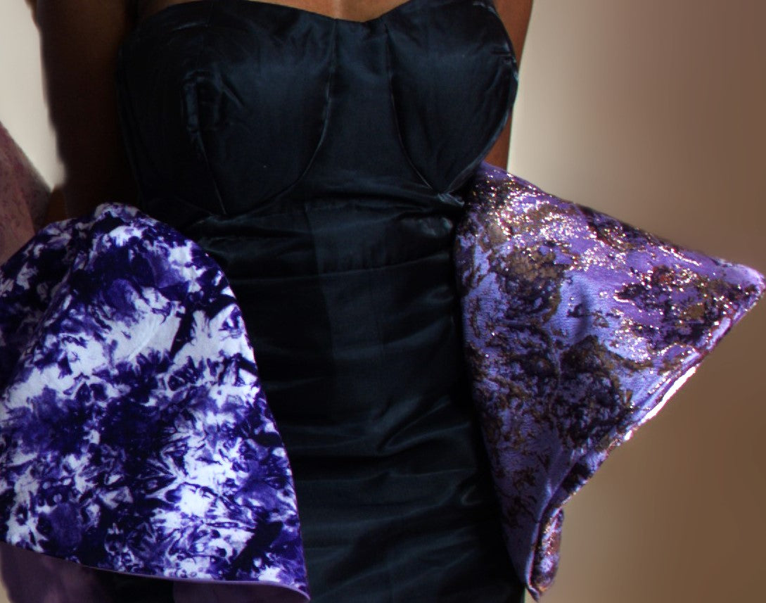 Tie Dye Peplum Dress - Black