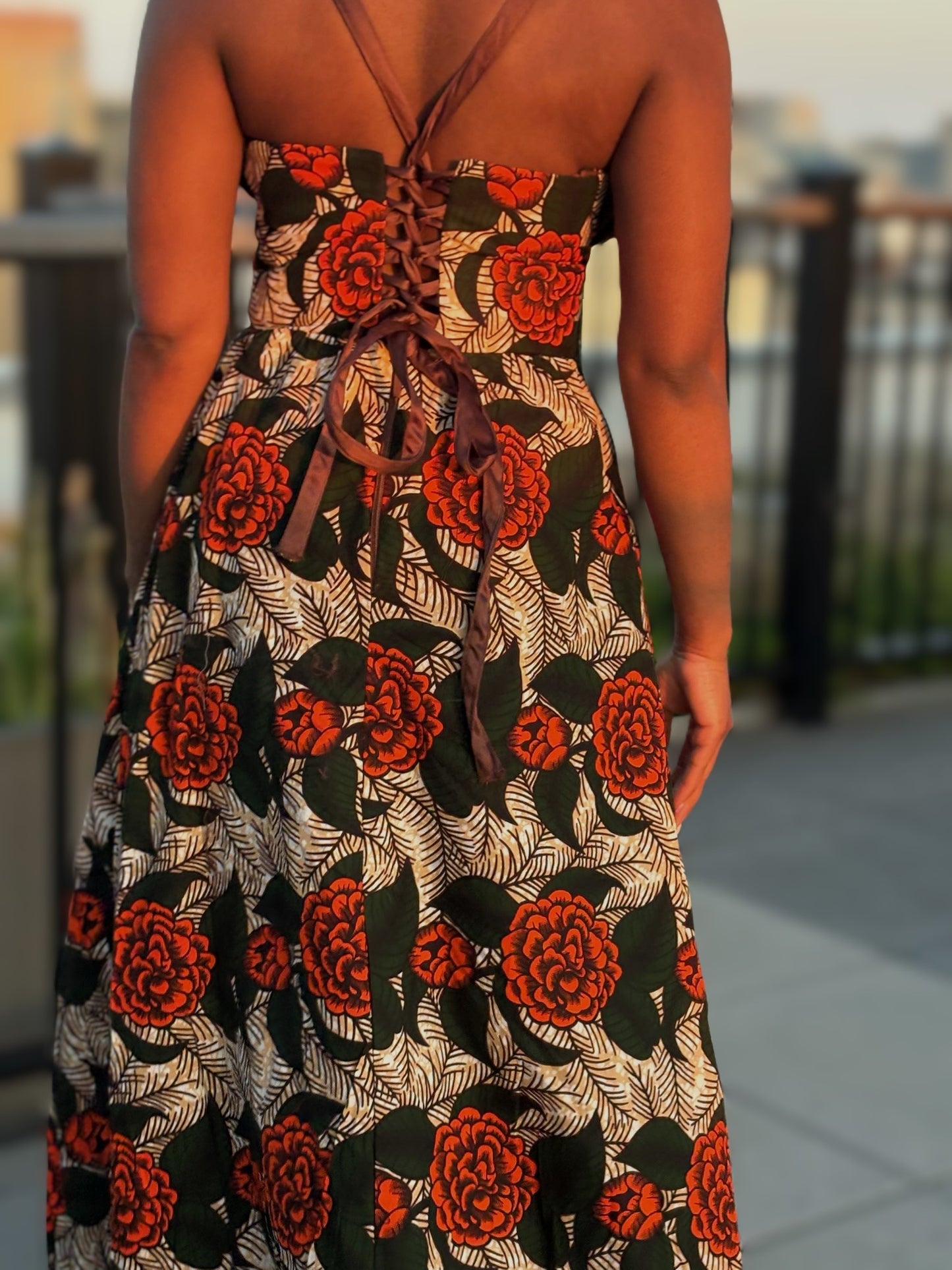 Leaf-Me silk dress - brown