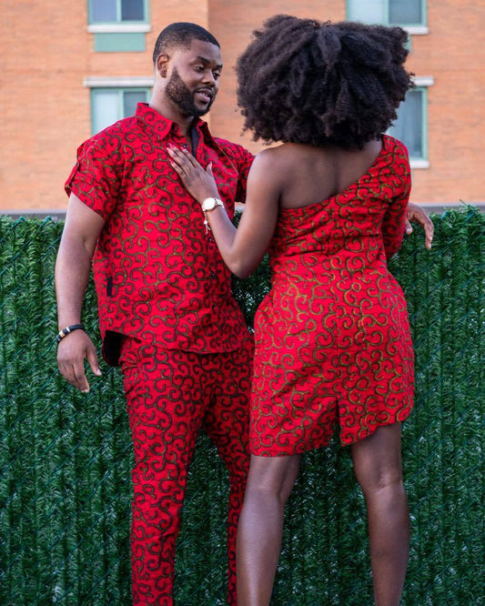 Fiery Red Men’s Set - ‘Edem’