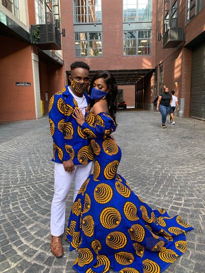 His & Hers Ankara Matching Pre-Wedding Set