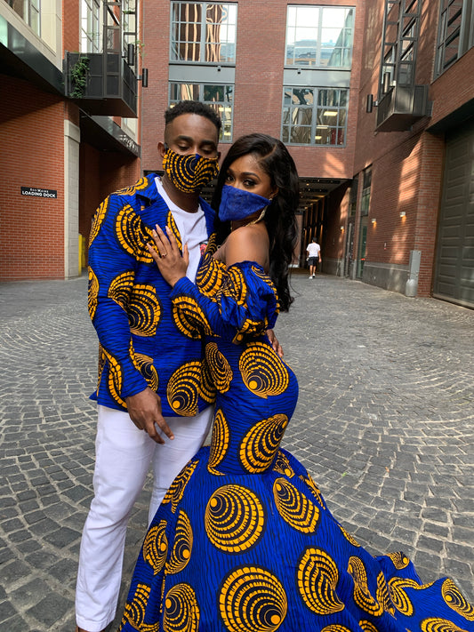 His & Hers Ankara Matching Pre-Wedding Set