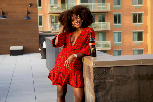 Ruby Red Ruffled Midi Dress - 'makaroni'
