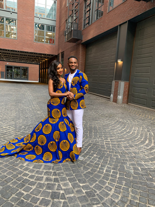 His & Hers Ankara Matching Pre-Wedding Set